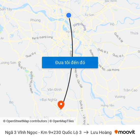 Ngã 3 Vĩnh Ngọc - Km 9+230 Quốc Lộ 3 to Lưu Hoàng map