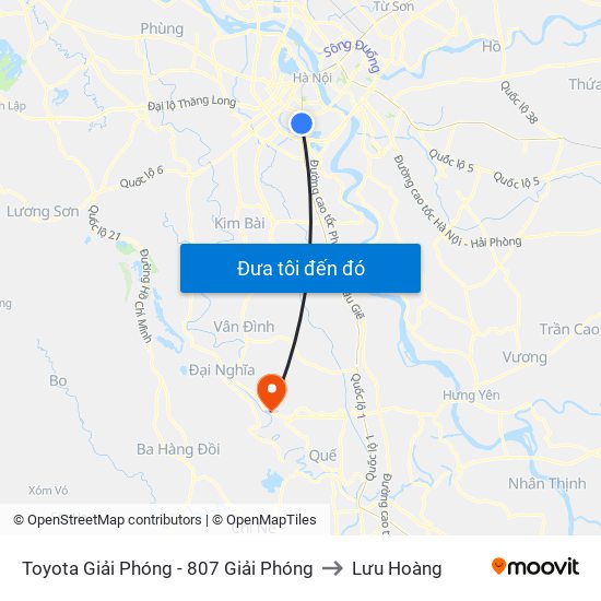 Toyota Giải Phóng - 807 Giải Phóng to Lưu Hoàng map