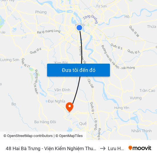 48 Hai Bà Trưng - Viện Kiểm Nghiệm Thuốc Trung Ương to Lưu Hoàng map