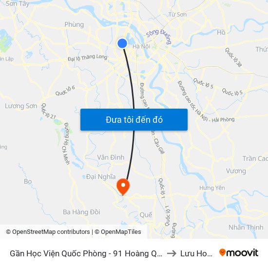 Gần Học Viện Quốc Phòng - 91 Hoàng Quốc Việt to Lưu Hoàng map