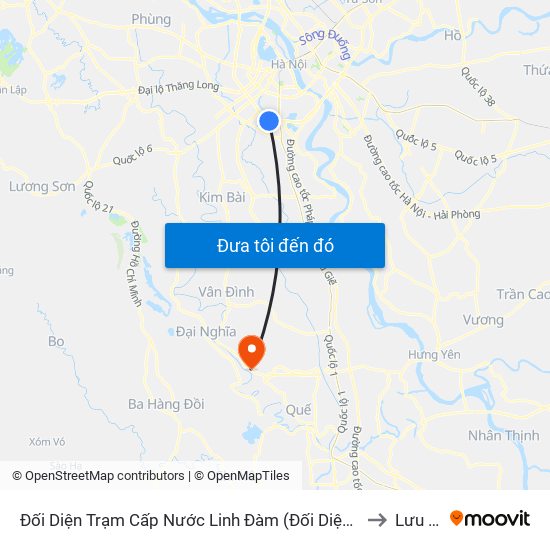 Đối Diện Trạm Cấp Nước Linh Đàm (Đối Diện Chung Cư Hh1c) - Nguyễn Hữu Thọ to Lưu Hoàng map