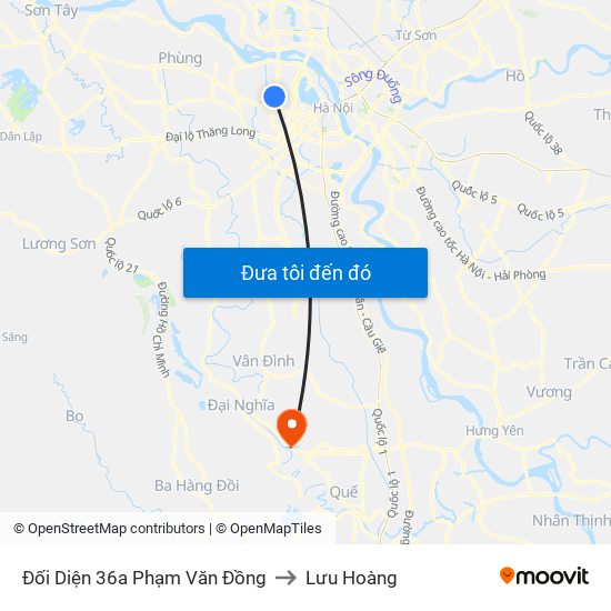 Đối Diện 36a Phạm Văn Đồng to Lưu Hoàng map