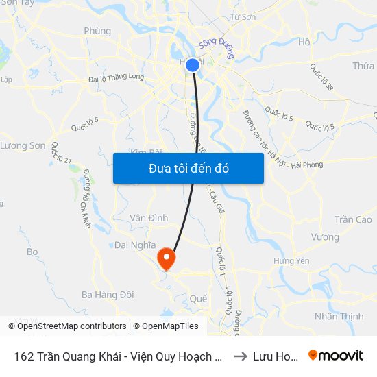 162 Trần Quang Khải - Viện Quy Hoạch Thủy Lợi to Lưu Hoàng map