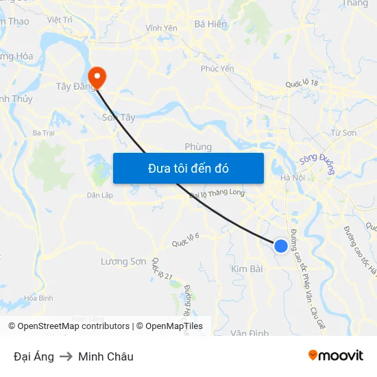 Đại Áng to Minh Châu map