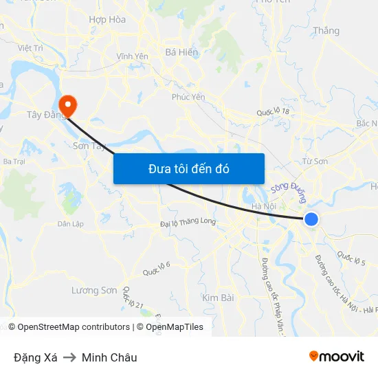 Đặng Xá to Minh Châu map
