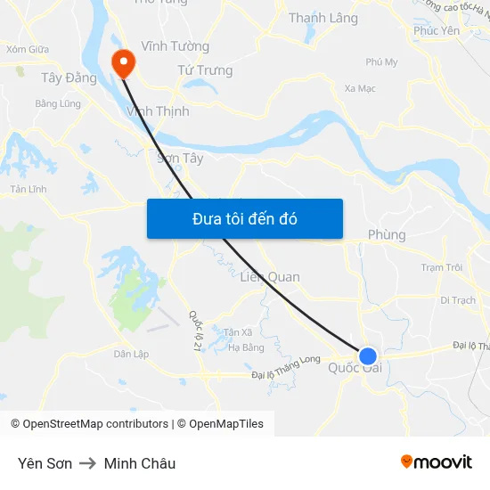 Yên Sơn to Minh Châu map