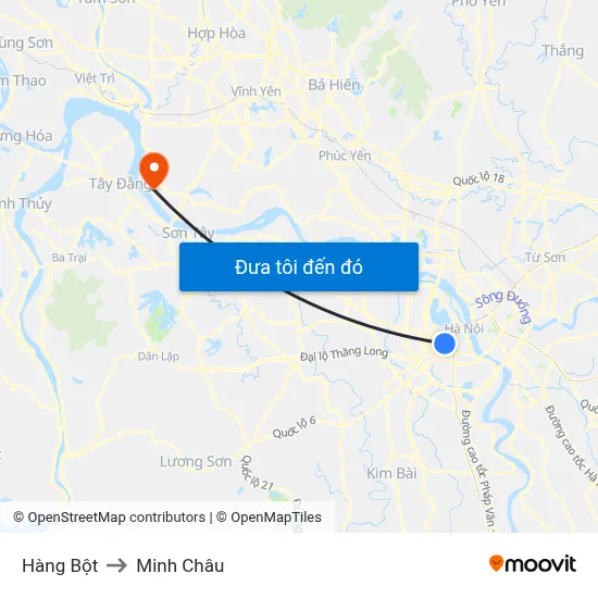Hàng Bột to Minh Châu map