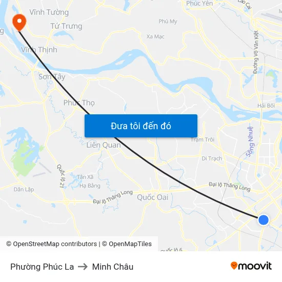 Phường Phúc La to Minh Châu map