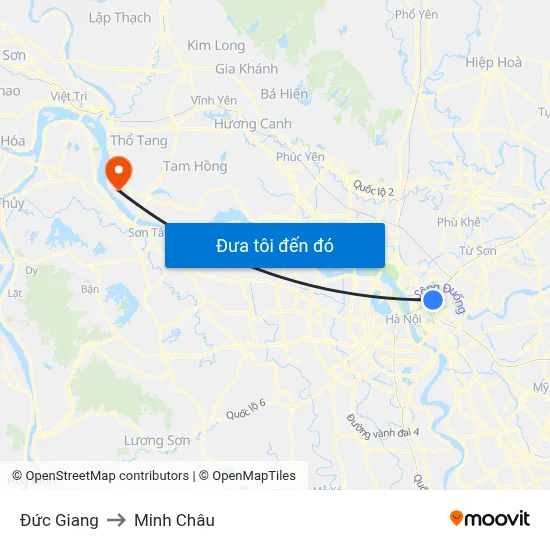 Đức Giang to Minh Châu map