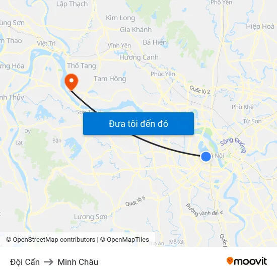 Đội Cấn to Minh Châu map