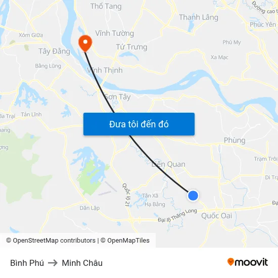 Bình Phú to Minh Châu map