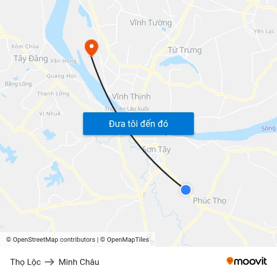 Thọ Lộc to Minh Châu map