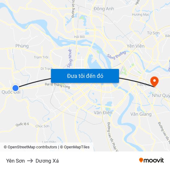 Yên Sơn to Dương Xá map