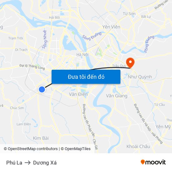 Phú La to Dương Xá map