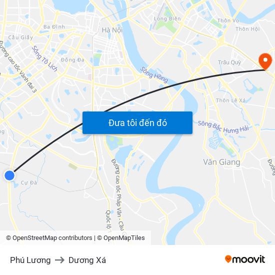 Phú Lương to Dương Xá map