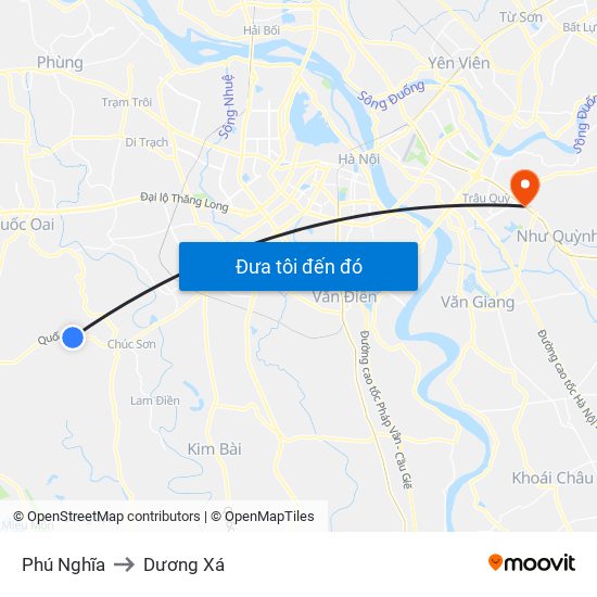 Phú Nghĩa to Dương Xá map