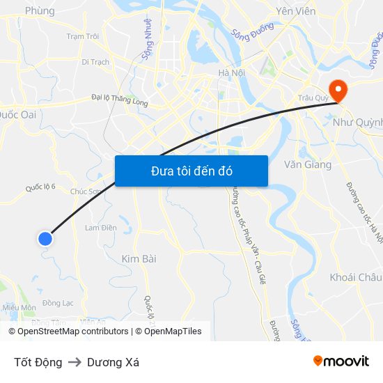 Tốt Động to Dương Xá map