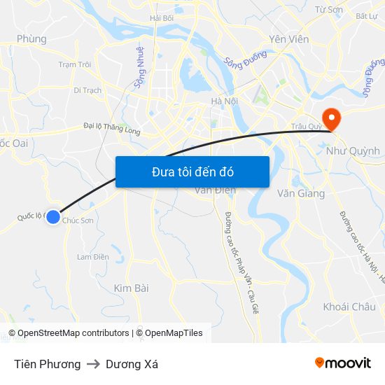 Tiên Phương to Dương Xá map