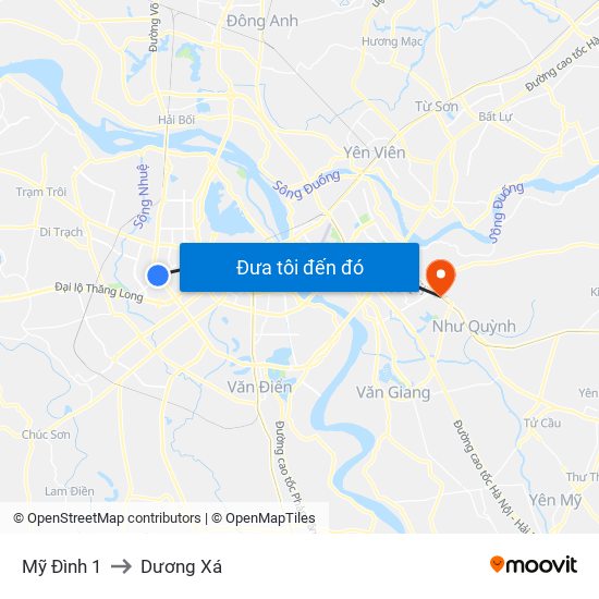 Mỹ Đình 1 to Dương Xá map