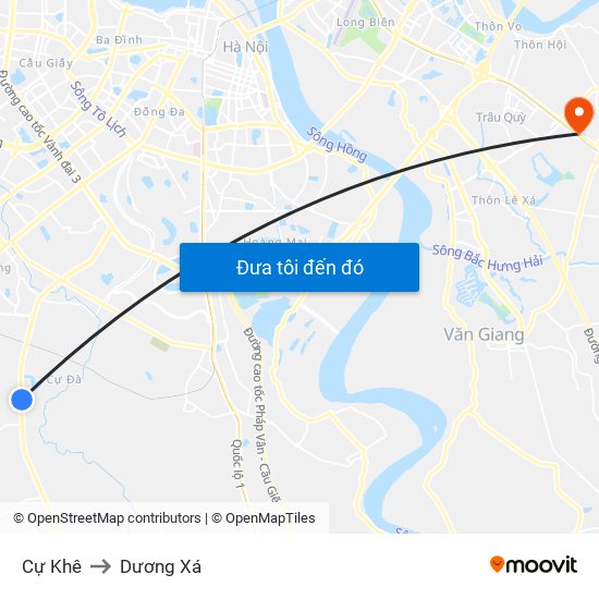 Cự Khê to Dương Xá map