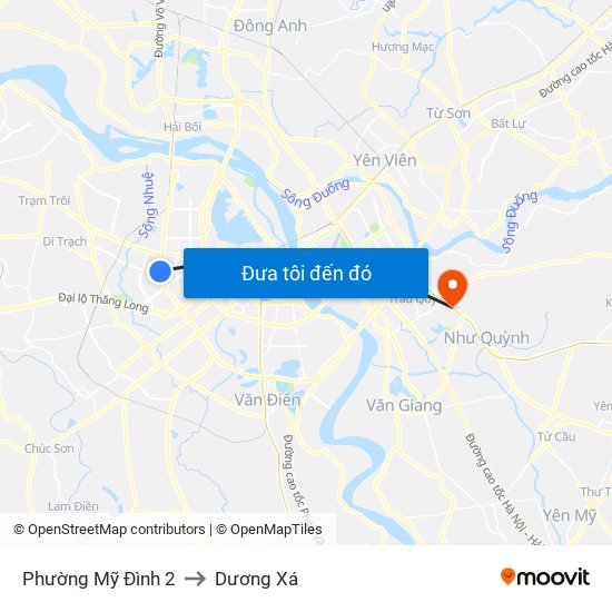 Phường Mỹ Đình 2 to Dương Xá map