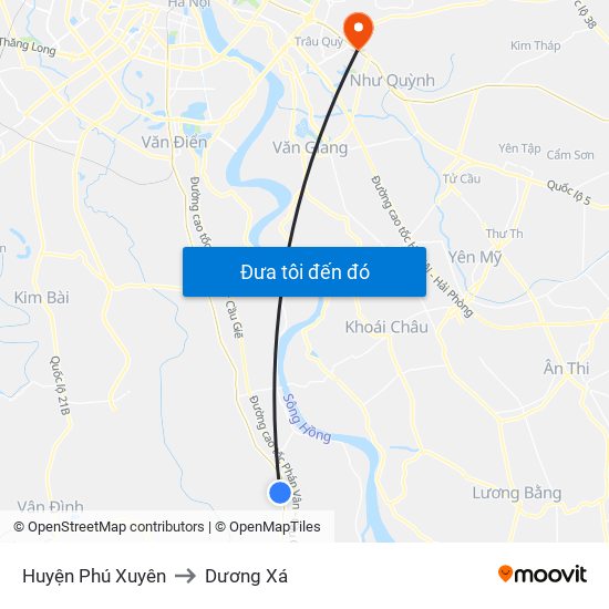 Huyện Phú Xuyên to Dương Xá map