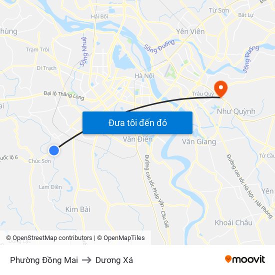 Phường Đồng Mai to Dương Xá map