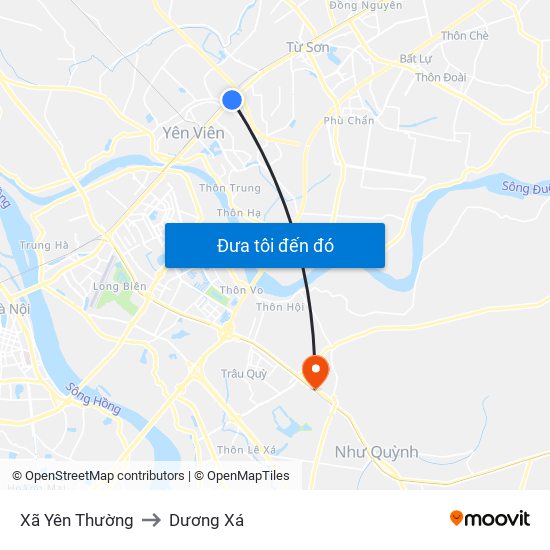 Xã Yên Thường to Dương Xá map