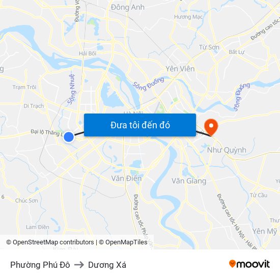 Phường Phú Đô to Dương Xá map