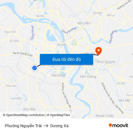 Phường Nguyễn Trãi to Dương Xá map