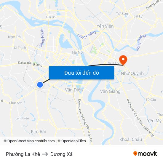 Phường La Khê to Dương Xá map