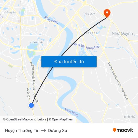 Huyện Thường Tín to Dương Xá map