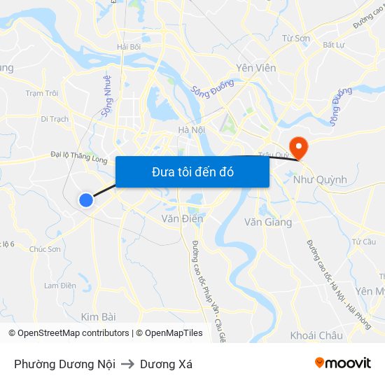Phường Dương Nội to Dương Xá map