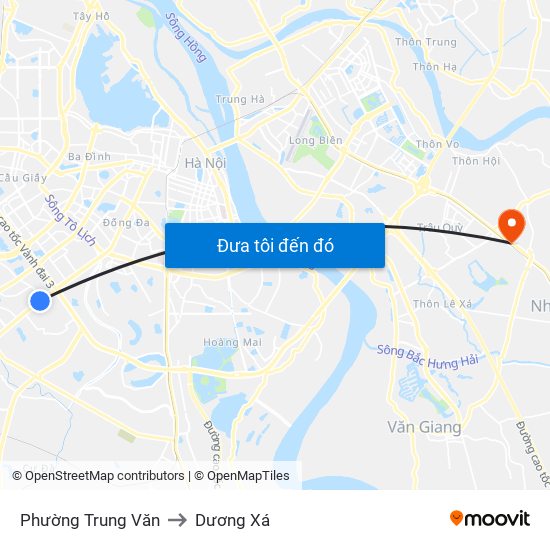 Phường Trung Văn to Dương Xá map