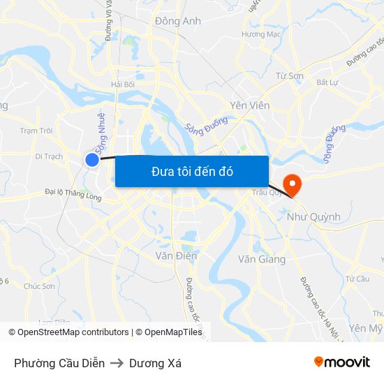 Phường Cầu Diễn to Dương Xá map