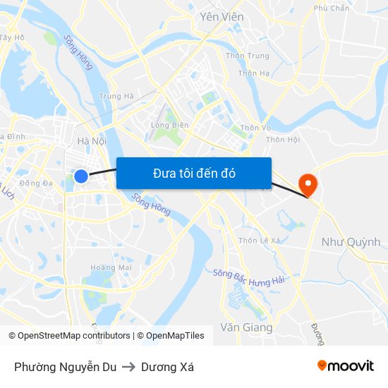 Phường Nguyễn Du to Dương Xá map