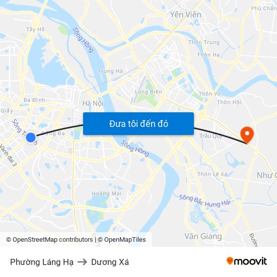 Phường Láng Hạ to Dương Xá map
