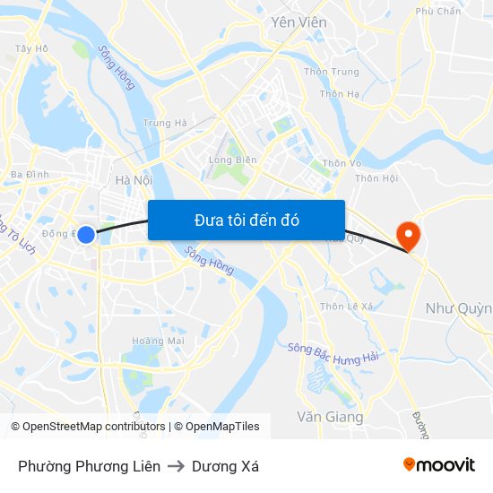 Phường Phương Liên to Dương Xá map