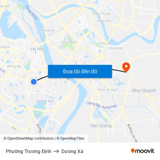 Phường Trương Định to Dương Xá map