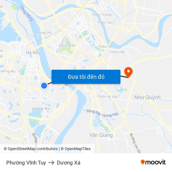Phường Vĩnh Tuy to Dương Xá map