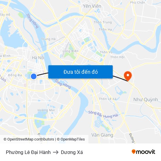 Phường Lê Đại Hành to Dương Xá map