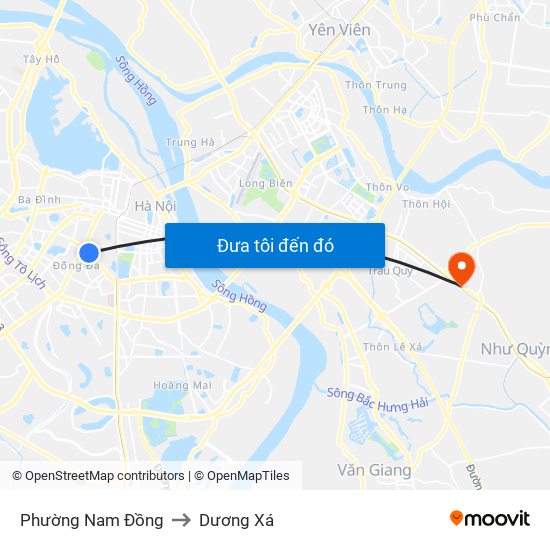 Phường Nam Đồng to Dương Xá map