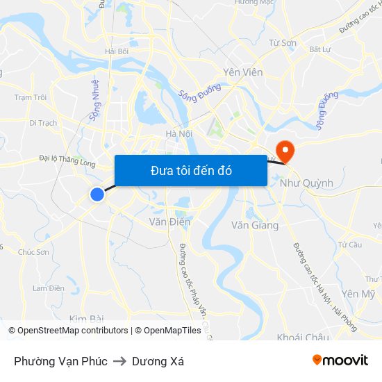 Phường Vạn Phúc to Dương Xá map