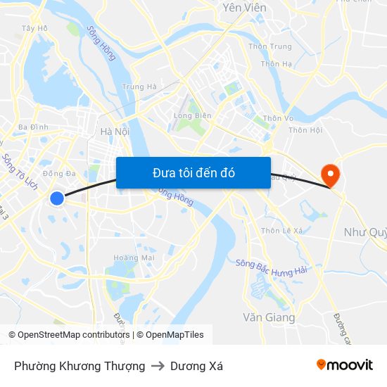 Phường Khương Thượng to Dương Xá map