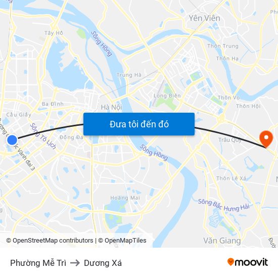 Phường Mễ Trì to Dương Xá map