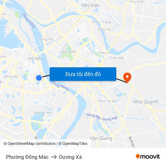 Phường Đống Mác to Dương Xá map