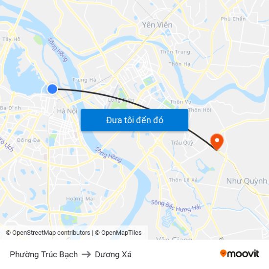 Phường Trúc Bạch to Dương Xá map