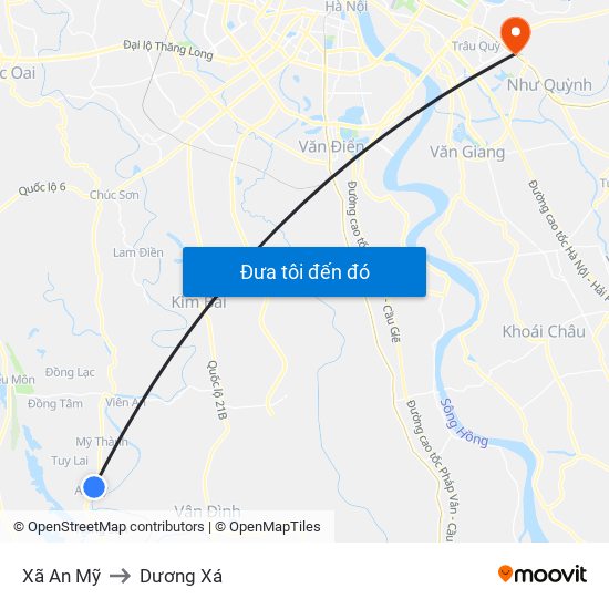 Xã An Mỹ to Dương Xá map