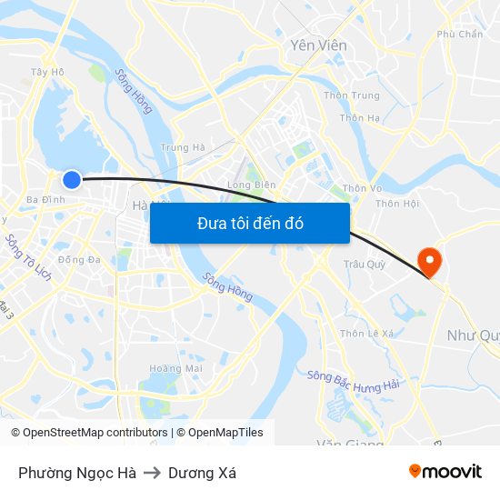 Phường Ngọc Hà to Dương Xá map