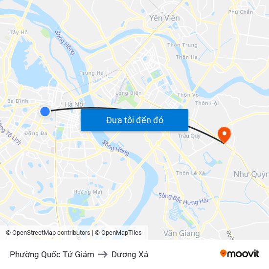 Phường Quốc Tử Giám to Dương Xá map